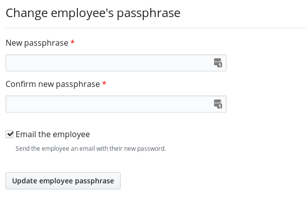 Set employee password